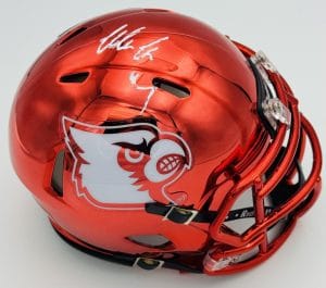 Miller Moss Signed Louisville Cardinals Chrome Football Mini Helmet Bas Holo J99