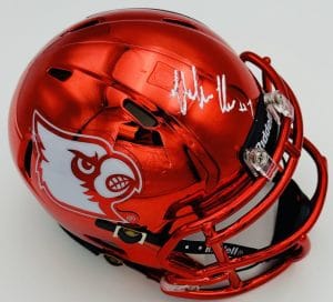 Miller Moss Signed Louisville Cardinals Chrome Football Mini Helmet Bas Holo K00