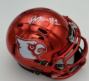 Isaac Brown Signed Louisville Cardinals Chrome Football Mini Helmet Bas Holo K06