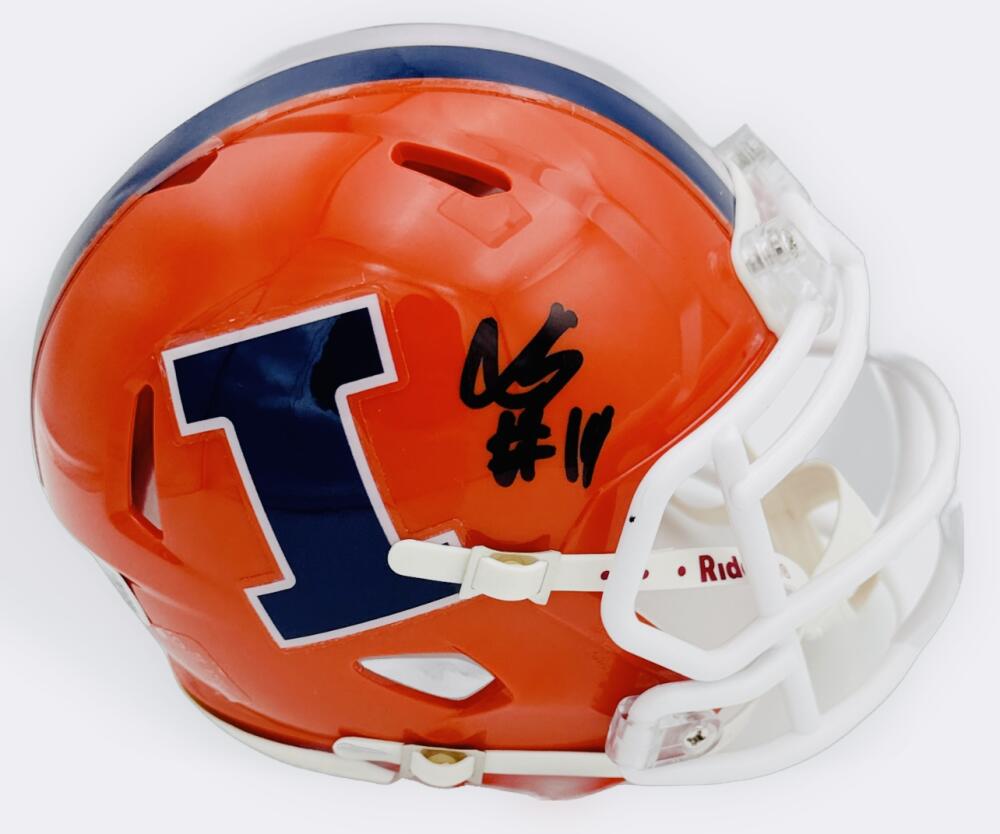 Gabe Jacas Signed Illinois Fighting Illini Mini Helmet Autograph Bas Holo J89