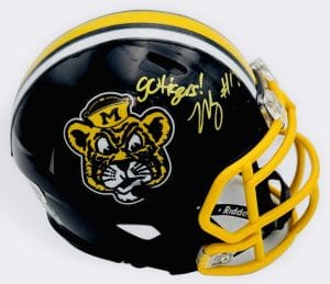 Marquis Johnson Signed Missouri Tigers Mini Helmet Mizzou Autograph Bas Holo K01