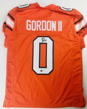 Ollie Gordon Signed Custom Game Cut Jersey Oklahoma State Cowboys Dolphins J060