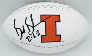 Bret Bielema Signed Illinois Fighting Illini Logo Football Autograph Bas K69