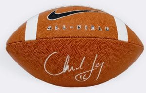 Chuck Long Signed Official Size Nike Football Iowa Hawkeyes Autograph Bas K27