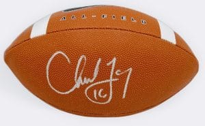 Chuck Long Signed Official Size Nike Football Iowa Hawkeyes Autograph Bas J32
