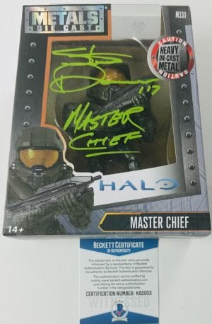 Steve Downes Signed Master Chief Metals Die Case Figure Halo Autograph Bas 003