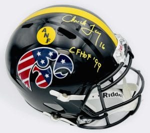 Chuck Long Signed Stars & Stripes Iowa Hawkeyes Full Size Rep Helmet Bas K93
