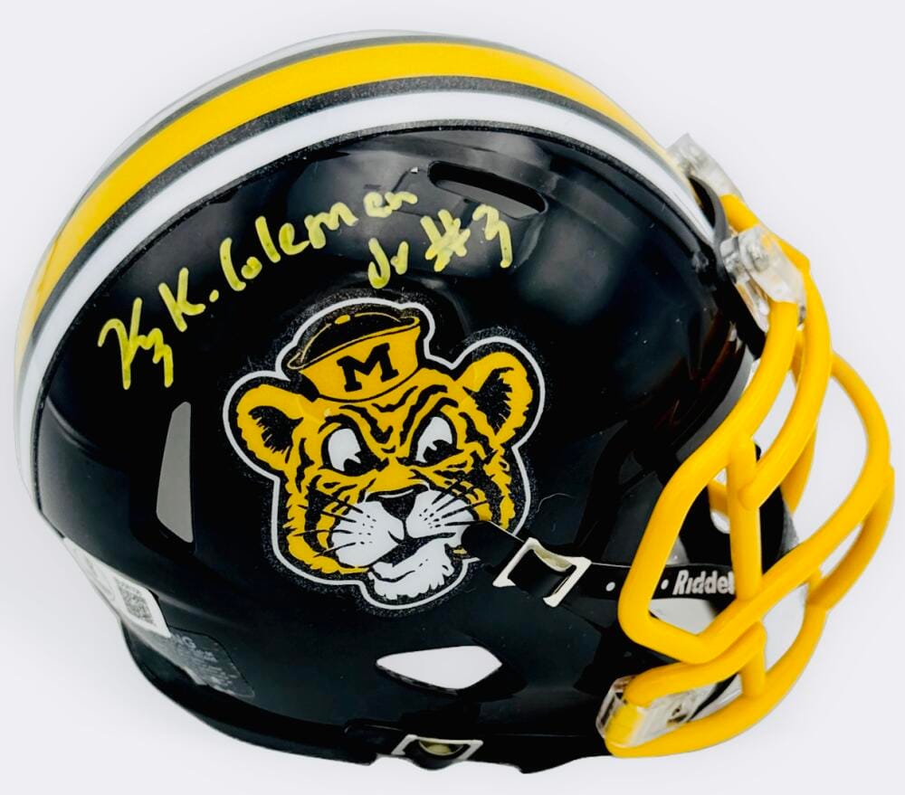 Kevin Coleman Signed Missouri Tigers Sailor Mini Helmet Mizzou Autograph Bas K8