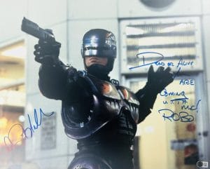 Peter Weller Signed 16X20 Photo With Rare Inscription Robocop Autograph Bas 375