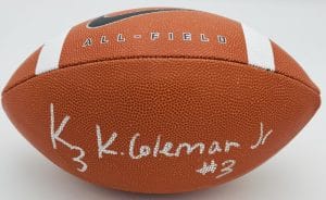 Kevin Coleman Signed Nike Football Missouri Tigers Mizzou Autograph Bas K00