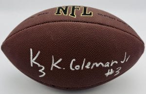 Kevin Coleman Signed Nfl Football Missouri Tigers Mizzou Autograph Bas K98