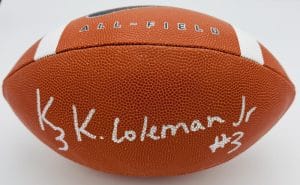 Kevin Coleman Signed Nike Football Missouri Tigers Mizzou Autograph Bas K99