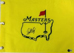 Scottie Scheffler Signed Undated Augusta Masters Golf Pin Flag Autograph Bas 215