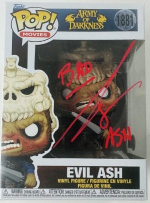 Bruce Campbell Signed Evil Ash Scare Fair Funko 1881 Army Of Darkness Bas 114