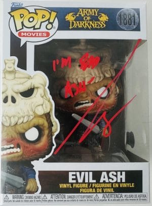 Bruce Campbell Signed Evil Ash Scare Fair Funko 1881 Army Of Darkness Bas 118