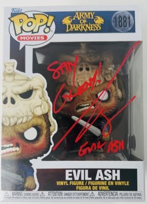 Bruce Campbell Signed Evil Ash Scare Fair Funko 1881 Army Of Darkness Bas 120