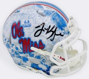 Lane Kiffin Signed Ole Miss Rebels L/E Realtree Mini Helmet Autograph Bas J41
