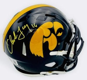 Chuck Long Signed Iowa Hawkeyes Football Mini Helmet Autograph Beckett Bas J23