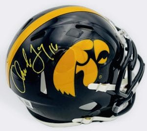 Chuck Long Signed Iowa Hawkeyes Football Mini Helmet Autograph Beckett Bas J21