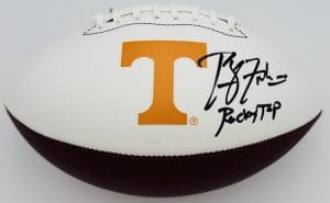 Phillip Phil Fulmer Signed Tennessee Volunteers Logo Football Autograph Bas 81