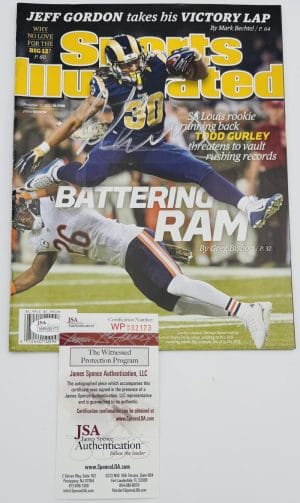 Todd Gurley Signed Sports Illustrated Magazine St Louis Rams Bulldogs Jsa J73