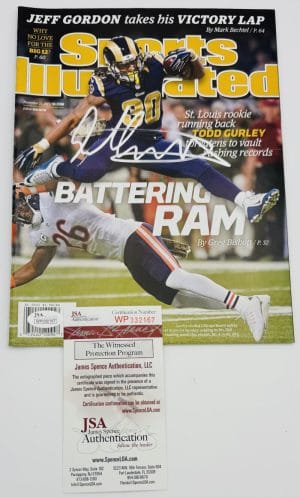 Todd Gurley Signed Sports Illustrated Magazine St Louis Rams Bulldogs Jsa J67