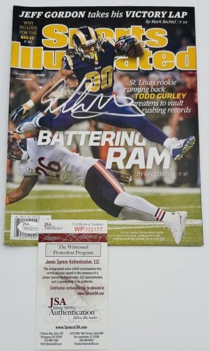 Todd Gurley Signed Sports Illustrated Magazine St Louis Rams Bulldogs Jsa J77