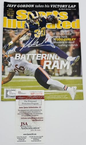 Todd Gurley Signed Sports Illustrated Magazine St Louis Rams Bulldogs Jsa J78