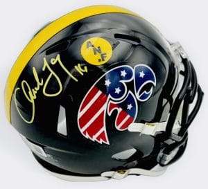 Chuck Long Signed Iowa Hawkeyes Anf Stars & Stripes Mini Helmet Beckett Bas K05