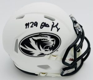 AHMAD HARDY SIGNED MISSOURI TIGERS WHITE MINI HELMET MIZZOU AUTOGRAPH BAS K72