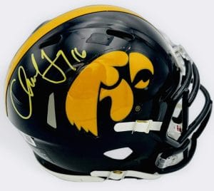 Chuck Long Signed Iowa Hawkeyes Football Mini Helmet Autograph Beckett Bas J11