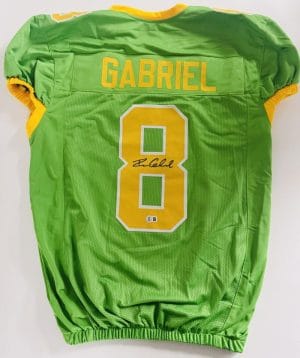 Dillon Gabriel Signed Game Cut Football Jersey Oregon Ducks Autograph Bas K942