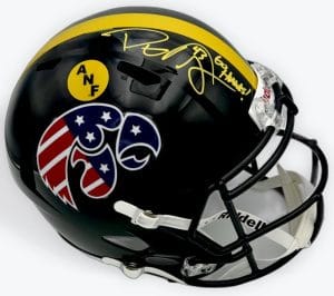 Pat Angerer Signed Stars & Stripes Iowa Hawkeyes Full Size Rep Helmet Bas K66