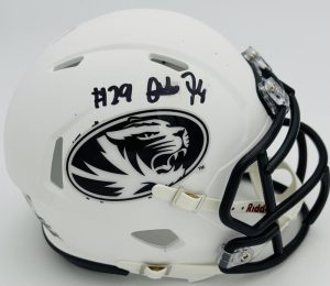 AHMAD HARDY SIGNED MISSOURI TIGERS WHITE MINI HELMET MIZZOU AUTOGRAPH BAS j75