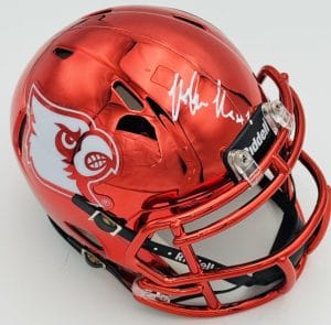 Miller Moss Signed Louisville Cardinals Chrome Football Mini Helmet Bas Holo K01