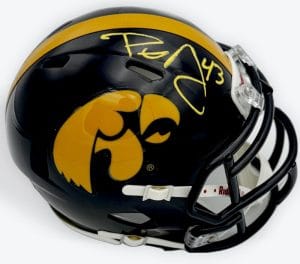 Pat Angerer Signed Iowa Hawkeyes Football Mini Helmet Indianapolis Colts Bas K65