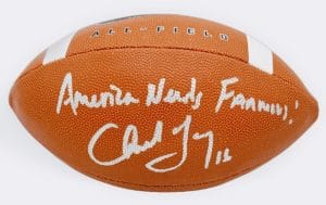 Chuck Long Signed Official Size Nike Football Iowa Hawkeyes Autograph Bas K40