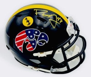 Pat Angerer Signed Iowa Hawkeyes Anf Stars & Stripes Mini Helmet Beckett Bas K61