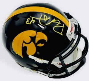 Pat Angerer Signed Iowa Hawkeyes Football Mini Helmet Indianapolis Colts Bas K59