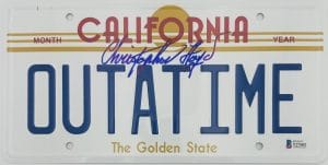 Christopher Lloyd Signed Back To The Future Prop License Plate Autograph Bas 602