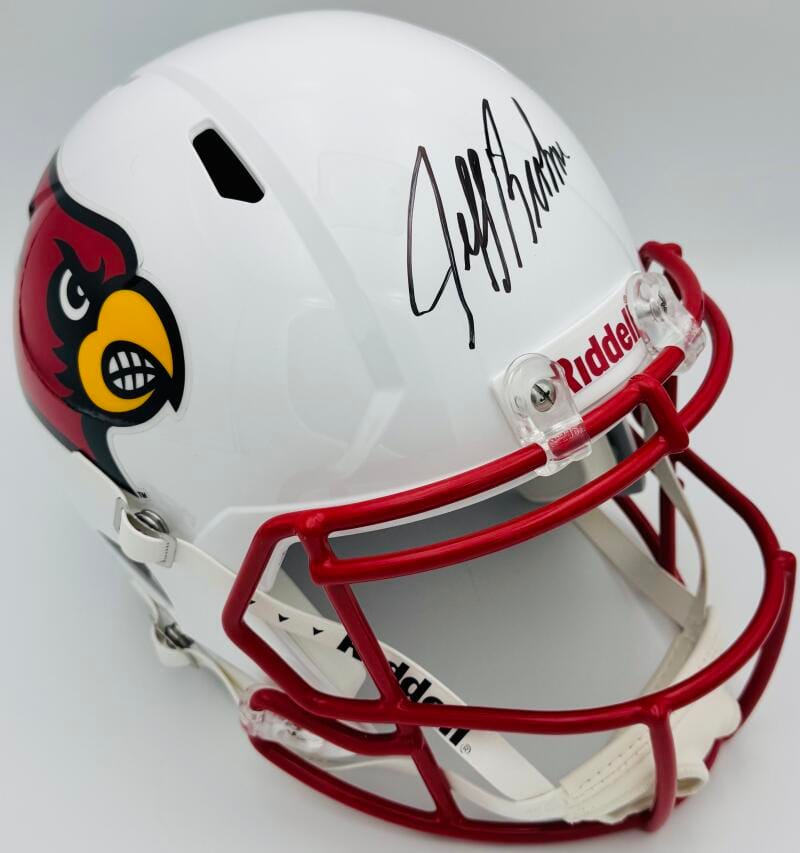 Jeff Brohm Signed Louisville Cardinals Full Size Rep Helmet Autograph Bas J72