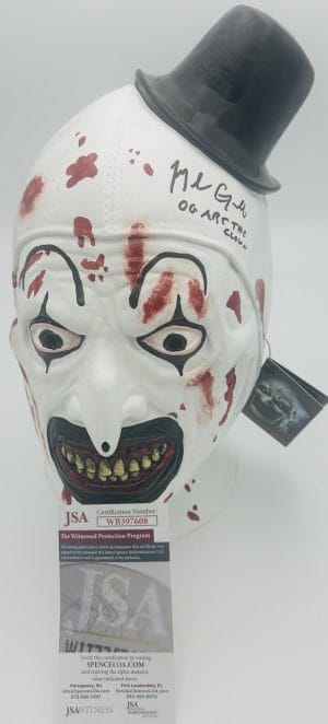 Mike Giannelli Signed Art The Clown Mask Terrifier Hallows Eve Autograph Jsa 608