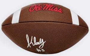 Kewan Lacy Signed Ole Miss Rebels Official Size Football Autograph Beckett J75