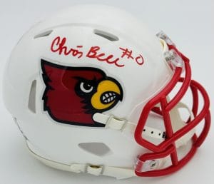Chris Bell Signed Louisville Cardinals Football Mini Helmet Autograph Bas J16
