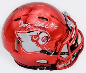 Chris Bell Signed Louisville Cardinals Chrome Mini Helmet Autograph Bas Holo J18