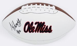 Kewan Lacy Signed Ole Miss Rebels Official Size Logo Football Autograph Bas J76