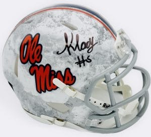 Kewan Lacy Signed Ole Miss Rebels Realtree Mini Helmet Autograph Beckett K92