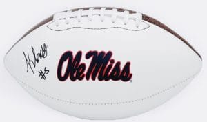 Kewan Lacy Signed Ole Miss Rebels Official Size Logo Football Autograph Bas K80