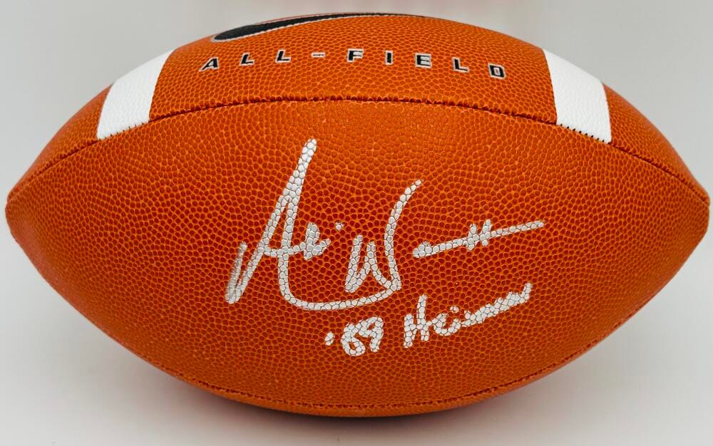 Andre Ware Signed Official Size Nike Football Houston Cougars Heisman Bas J36