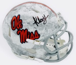 Kewan Lacy Signed Ole Miss Rebels Realtree Mini Helmet Autograph Beckett J87